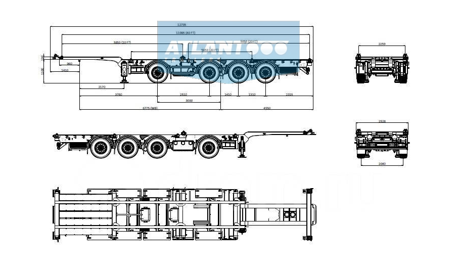 Х 4 на оси. Полуприцеп контейнеровоз 20 футов чертёж. Полуприцеп-контейнеровоз модель SW-480 чертеж. Контейнеровоз Шмитц 4 осный полуприцеп. Полуприцеп контейнеровоз 40 футов чертеж.
